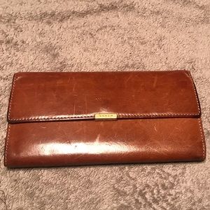 Coach Cognac Long Leather Wallet